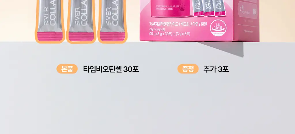 [OY단독] 에버콜라겐 타임 비오틴 셀 30포 (+3포 증정기획) (33일분) 상세페이지 2